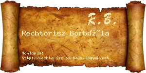 Rechtorisz Borbála névjegykártya